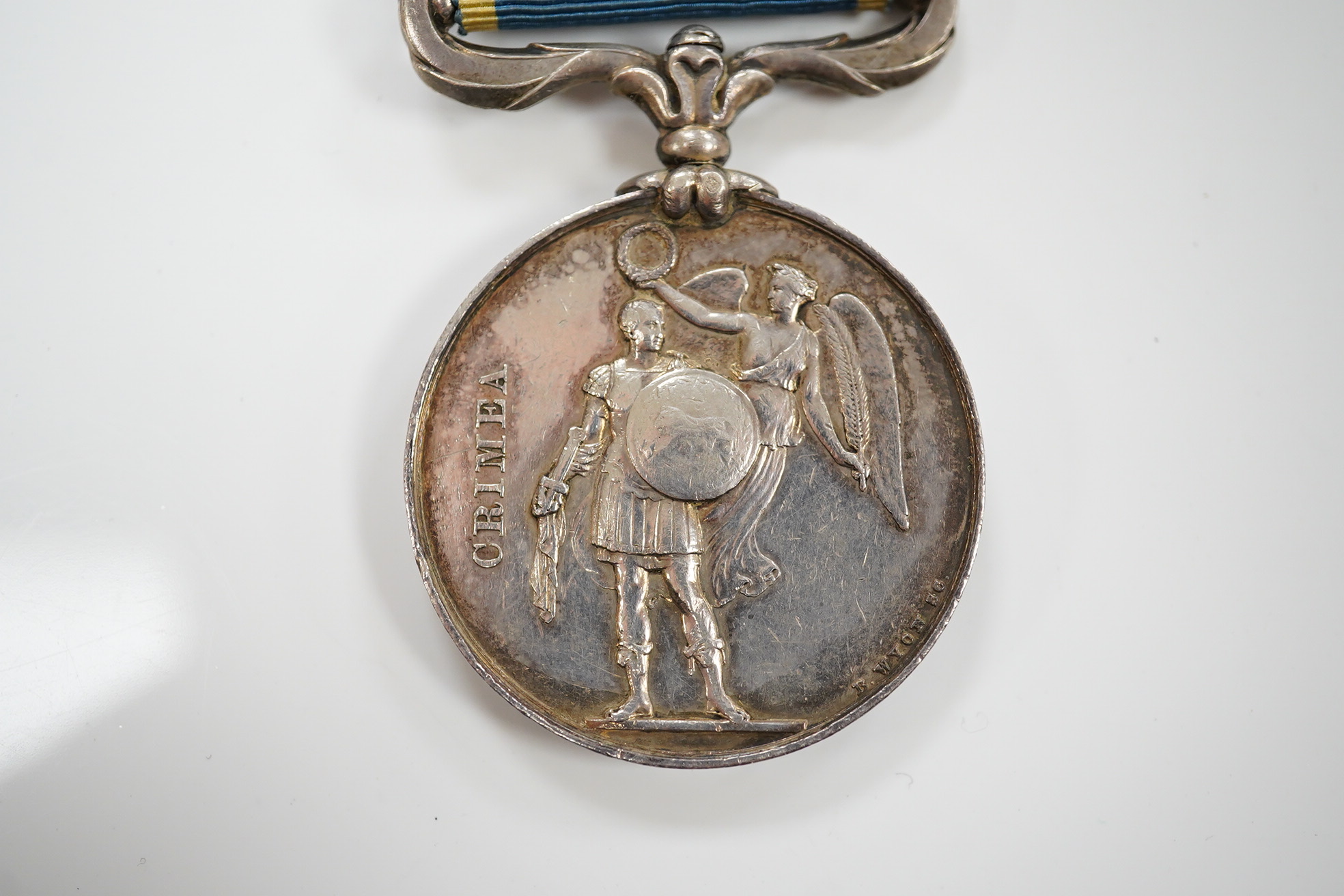 A Crimea Medal with Alma, Inkermann and Sebastopol clasps to a French recipient 721 Robert 1 G.